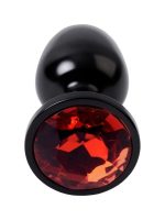 Censan Metal Anal Plug, Metal, siyah, kırmızı kristalli, 7,2 cm, Ø2,8 cm, 50 g - Görsel 3