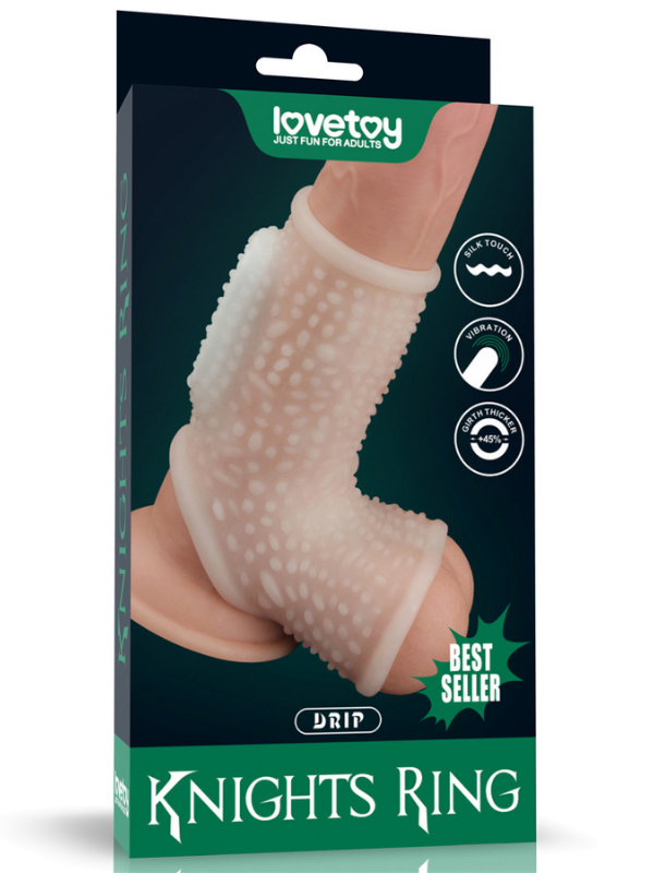 censan-vibrating-drip-knights-ring-with-scrotum-sleeve-beyaz-1115276-1 Censan Vibrating Drip Knights Ring with Scrotum Sleeve (Beyaz) - Görsel 1